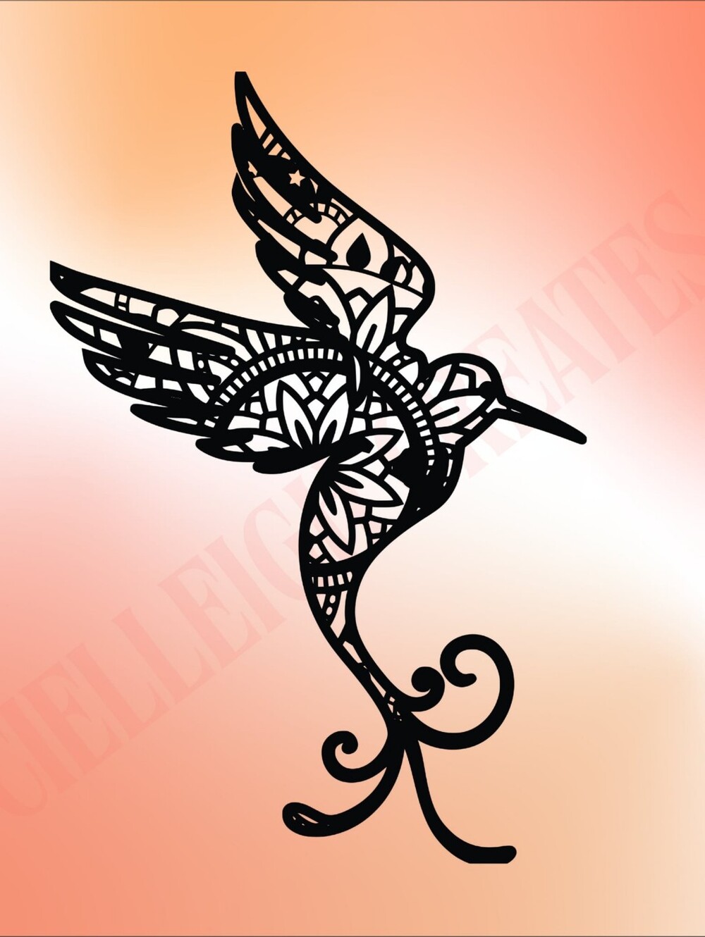 *2 for $20* Hummingbird Mandala Vinyl Decal Sticker Handcrafted